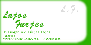 lajos furjes business card